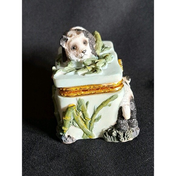 VTG Panda Trinket Box 3-dimensional Hinged - Picture 7 of 11